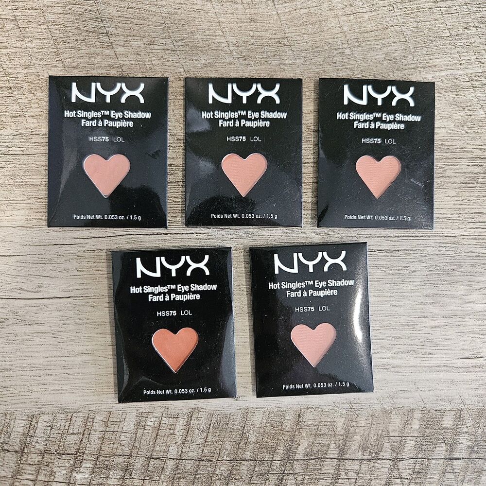 Lot of 5 NYX Hot Singles Eye Shadow Refills - HSS75 LOL Red NEW
